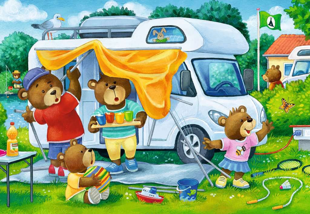 Ravensburger Puzzle 2x24 Teile - Familie Bär geht campen 05.247 - Bild 3