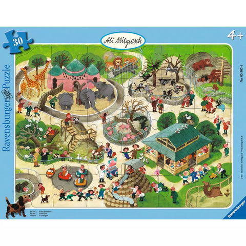 Rahmenpuzzle Ali Mitgutsch Im Zoo, 30 Teile, Ravensburger