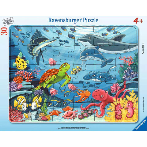 Rahmenpuzzle Unten im Meer 30 Teile mit Meerestieren von Ravensburger