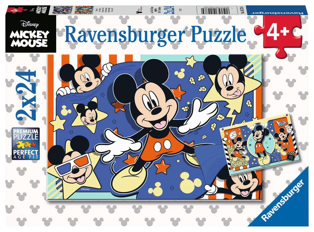 Ravensburger Puzzle 2x24 Teile - Disney Micky Mouse Film ab! - Bild 1