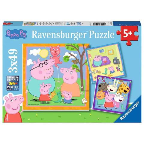 Verpackung Puzzle Peppas Familie und Freunde, 3x49 Teile, Ravensburger