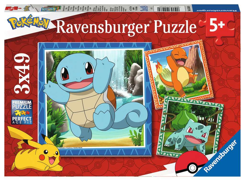 Puzzle 3x49 Teile Glumanda, Bisasam und Schiggy 005.586 - Bild 1
