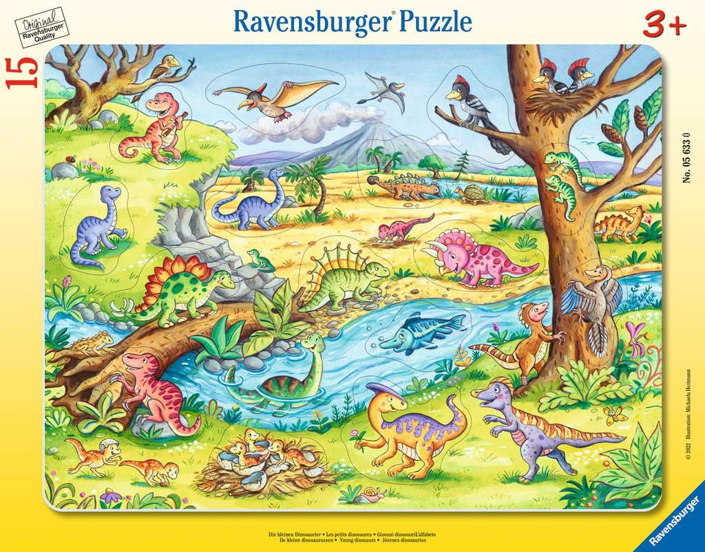 Rahmenpuzzle 15 Teile Die kleinen Dinosaurier 005.633 - Bild 1