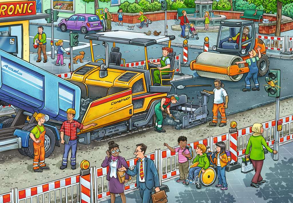Puzzle 2x12 Teile Strassenbaustelle 005.635 - Bild 2
