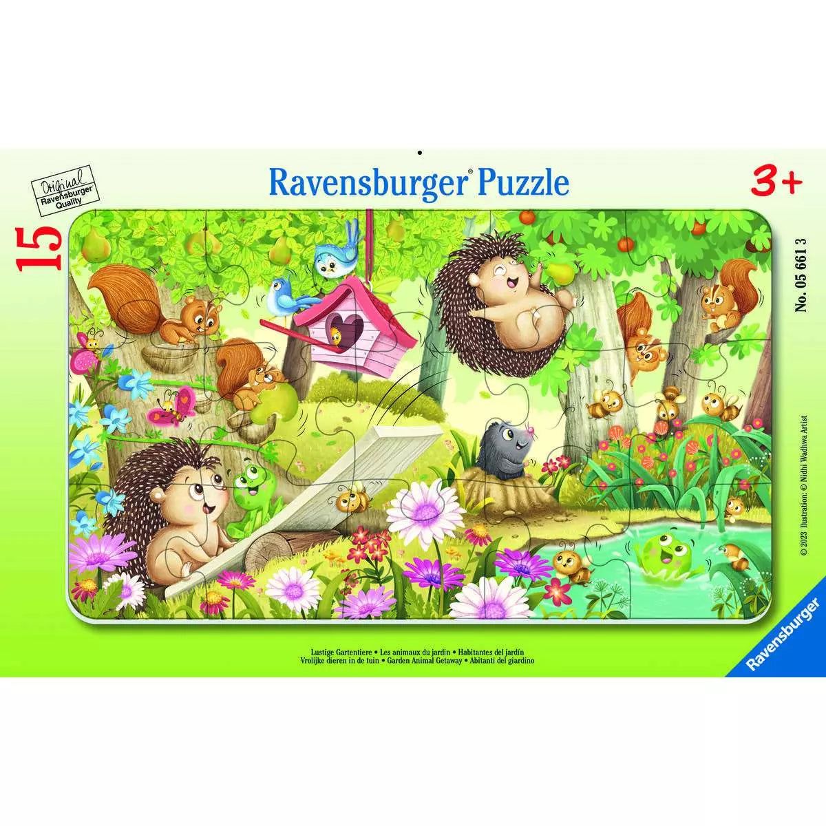 Rahmenpuzzle 15 Teile Lustige Gartentiere 05.661 - Bild 1