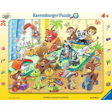 Rahmenpuzzle Im Tierkindergarten 24 Teile mit Suchspiel von Ravensburger