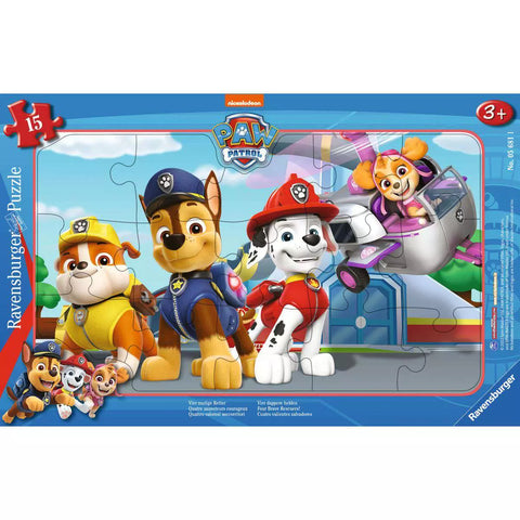 Ravensburger Rahmenpuzzle Paw Patrol Vier mutige Retter, 15 Teile
