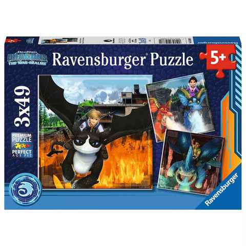 Verpackung Kinderpuzzle Dragons Die 9 Welten 3x49 von Ravensburger