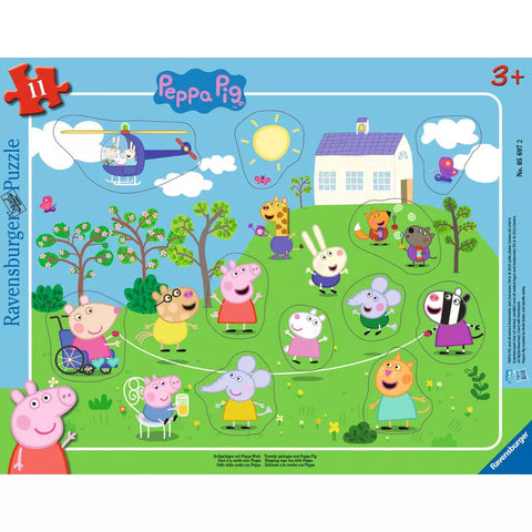 Ravensburger Rahmenpuzzle Seilspringen mit Peppa Wutz, 11 Teile 05697