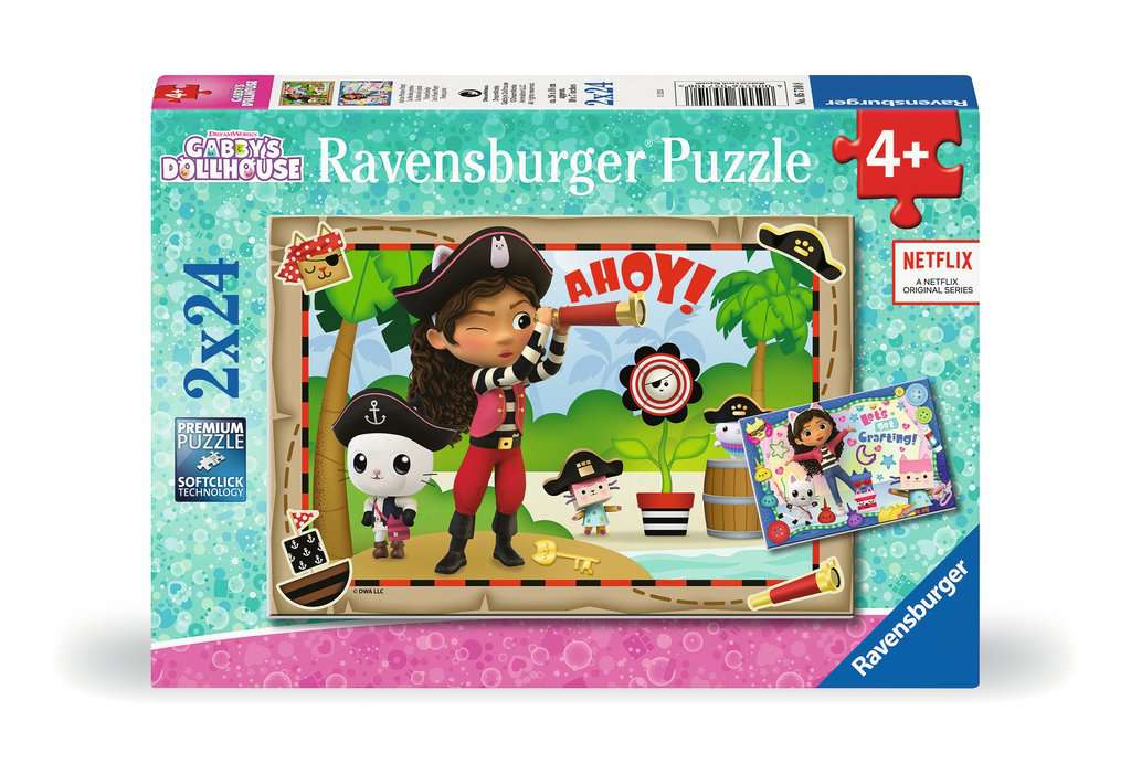 Ravensburger Puzzle 2x24 Teile Gabby's Dollhouse Auf zur Piratenparty 05.710 - Bild 1