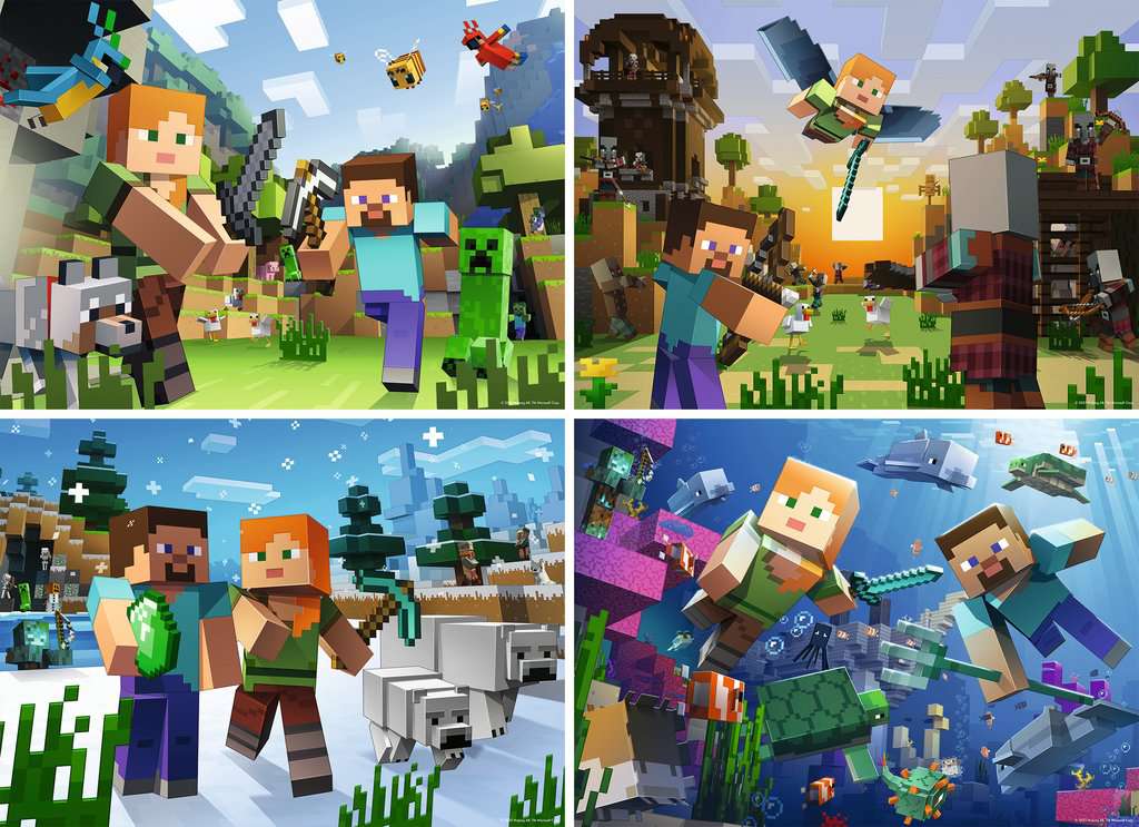 Puzzle 100 Teile 4 in a box Minecraft 05.716 - Bild 2