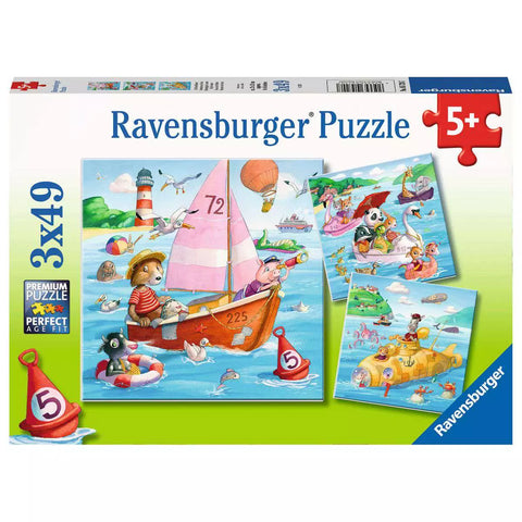 Verpackung Ravensburger Kinderpuzzle Auf dem Wasser 3x49 Teile 05720