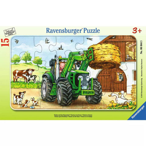 Rahmenpuzzle Traktor auf dem Bauernhof, 15 Teile, Ravensburger