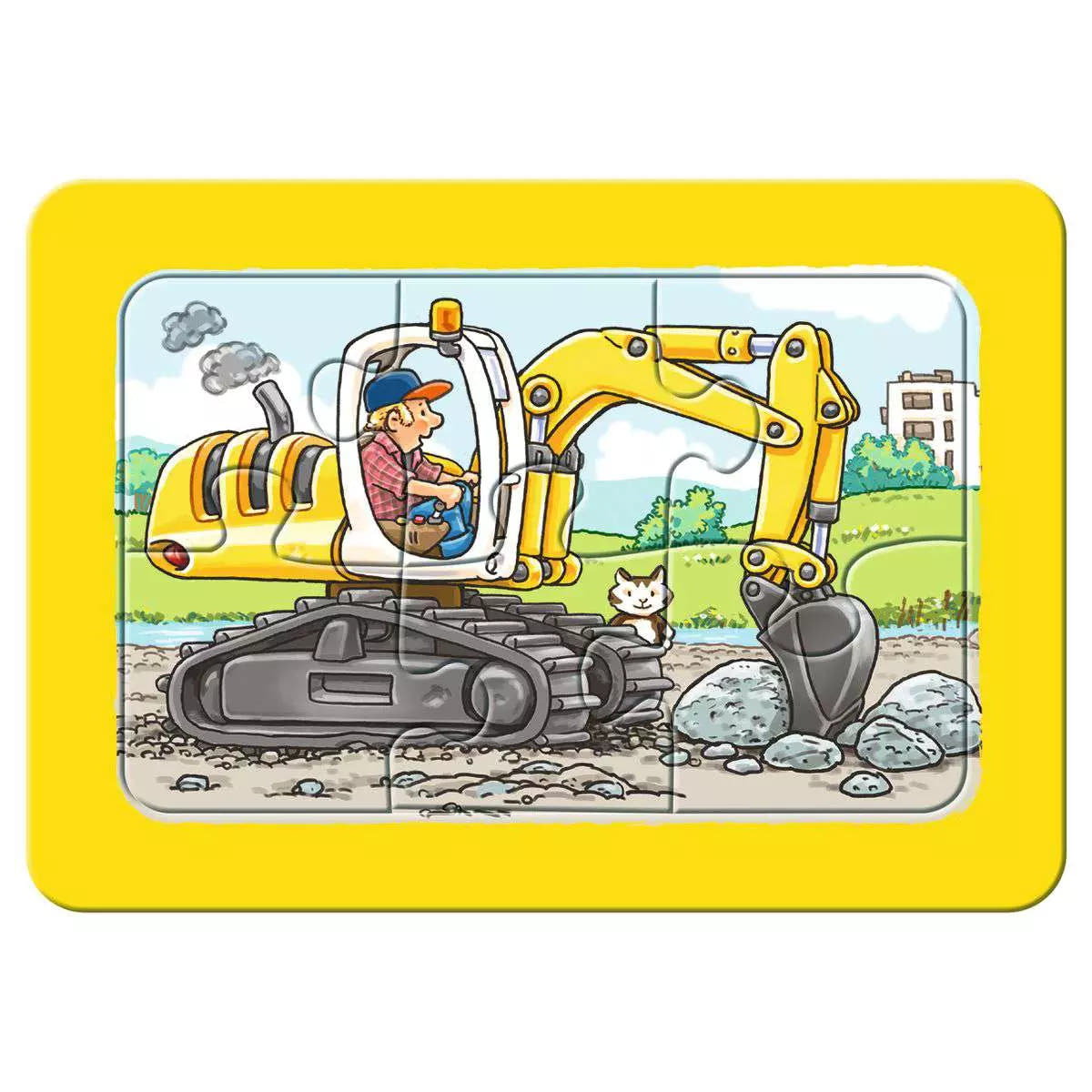 Puzzle 3x6 Teile Bagger, Traktor und Kipplader 06.573 - Bild 3