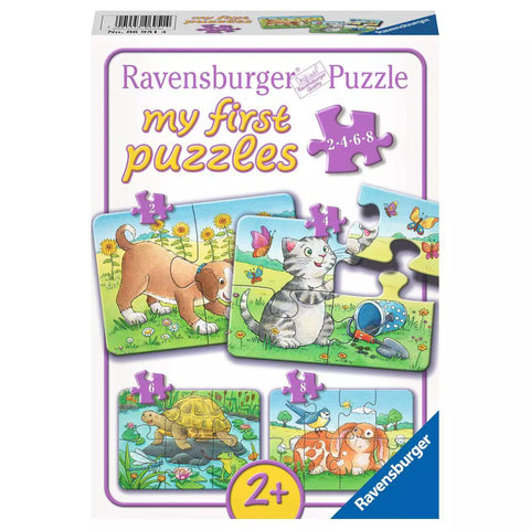 Verpackung My first Puzzle Niedliche Haustiere von Ravensburger, 2, 4, 6, 8 Teile