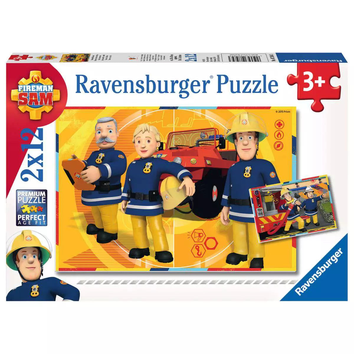 Puzzle 2x12 Teile Feuerwehrmann Sam im Einsatz 07.584 - Bild 1