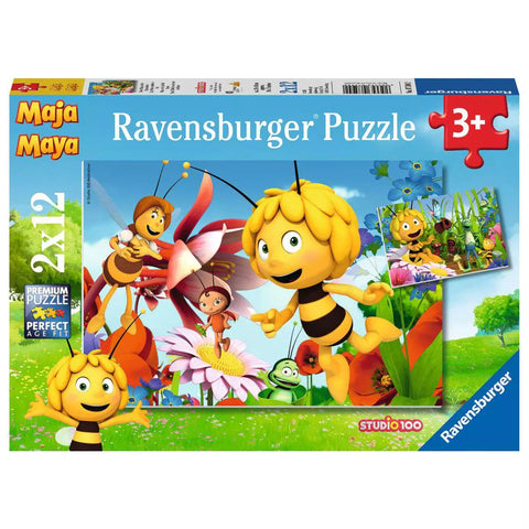Verpackung Ravensburger Puzzle Biene Maja auf der Blumenwiese, 2x12 Teile