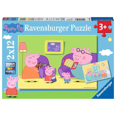 Verpackung Ravensburger Puzzle Zuhause bei Peppa, 2x12 Teile