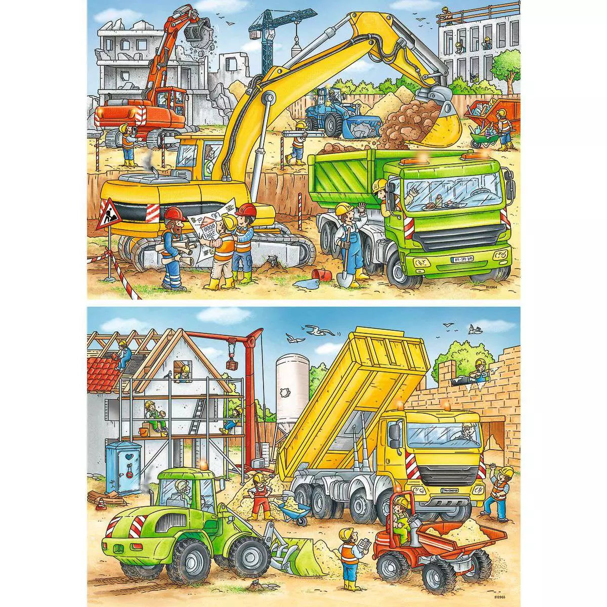 Puzzle 2x24 Teile Viel zu tun auf der Baustelle 07.800 - Bild 2