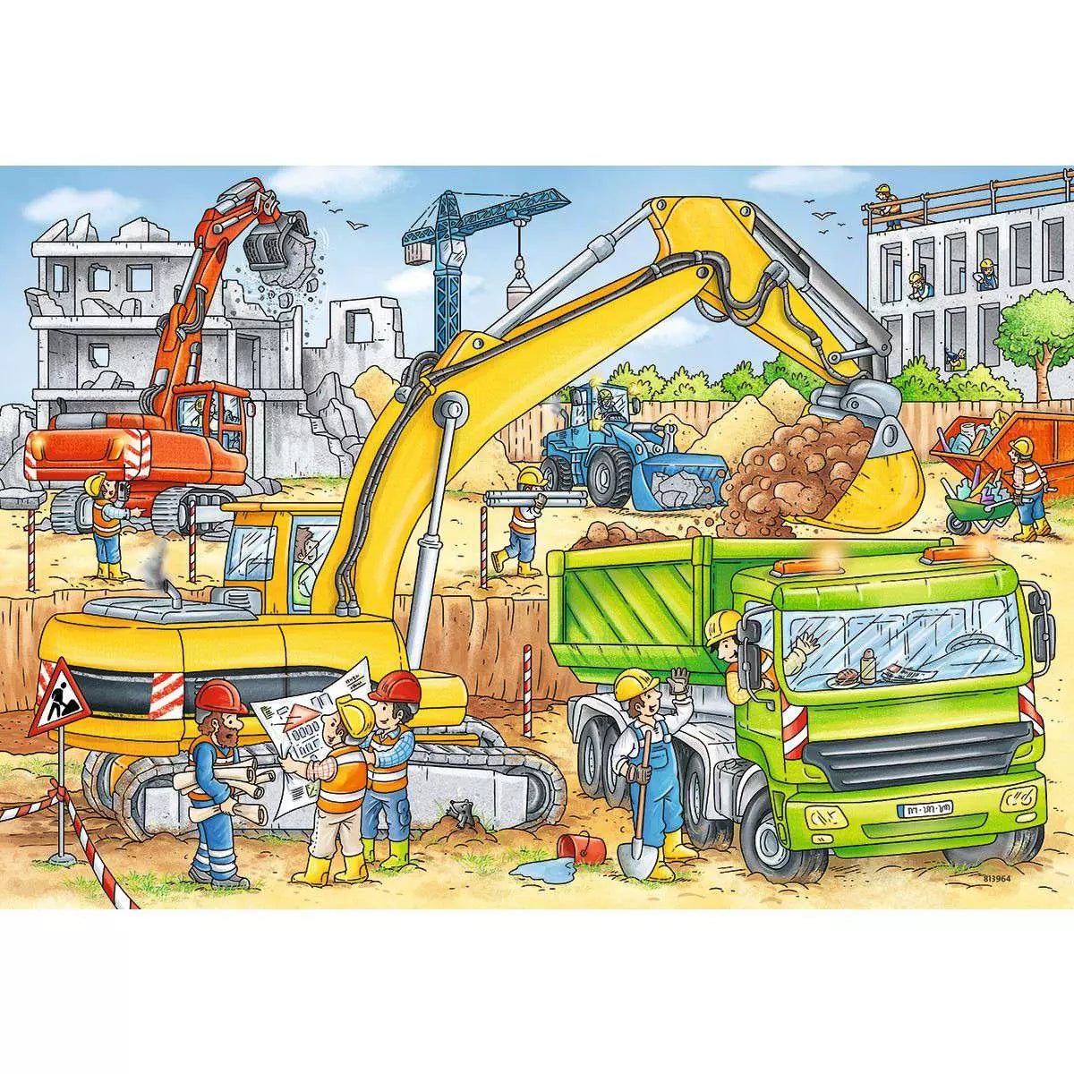 Puzzle 2x24 Teile Viel zu tun auf der Baustelle 07.800 - Bild 3