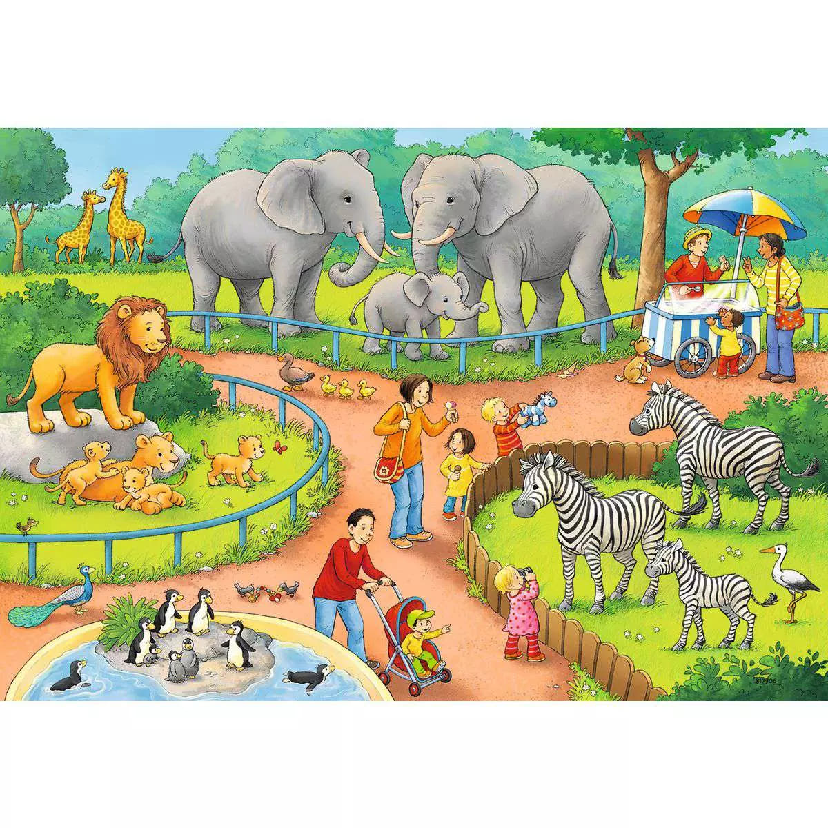 Puzzle 2x24 Teile Ein Tag im Zoo 07.813 - Bild 2