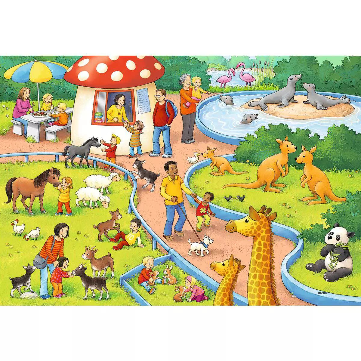 Puzzle 2x24 Teile Ein Tag im Zoo 07.813 - Bild 3