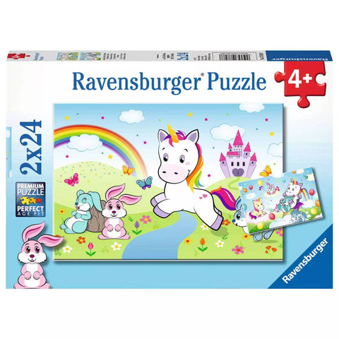 Verpackung Kinderpuzzle Märchenhaftes Einhorn 2x24 von Ravensburger