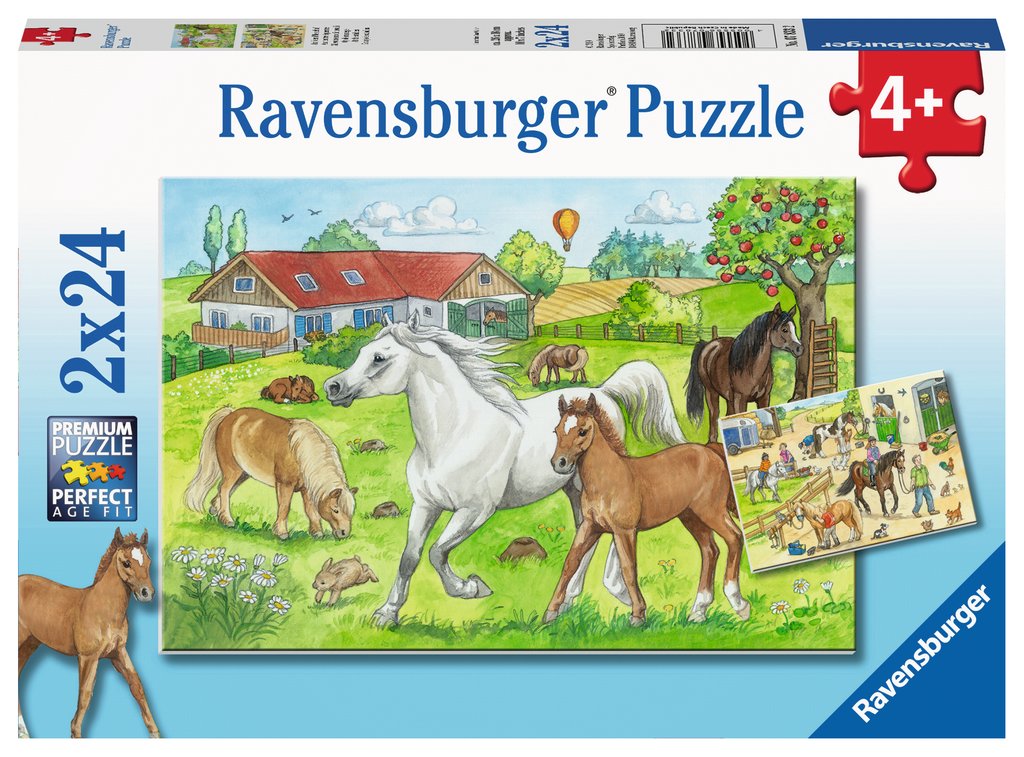 Puzzle  Auf dem Pferdehof 07.833 2x24 - Bild 1
