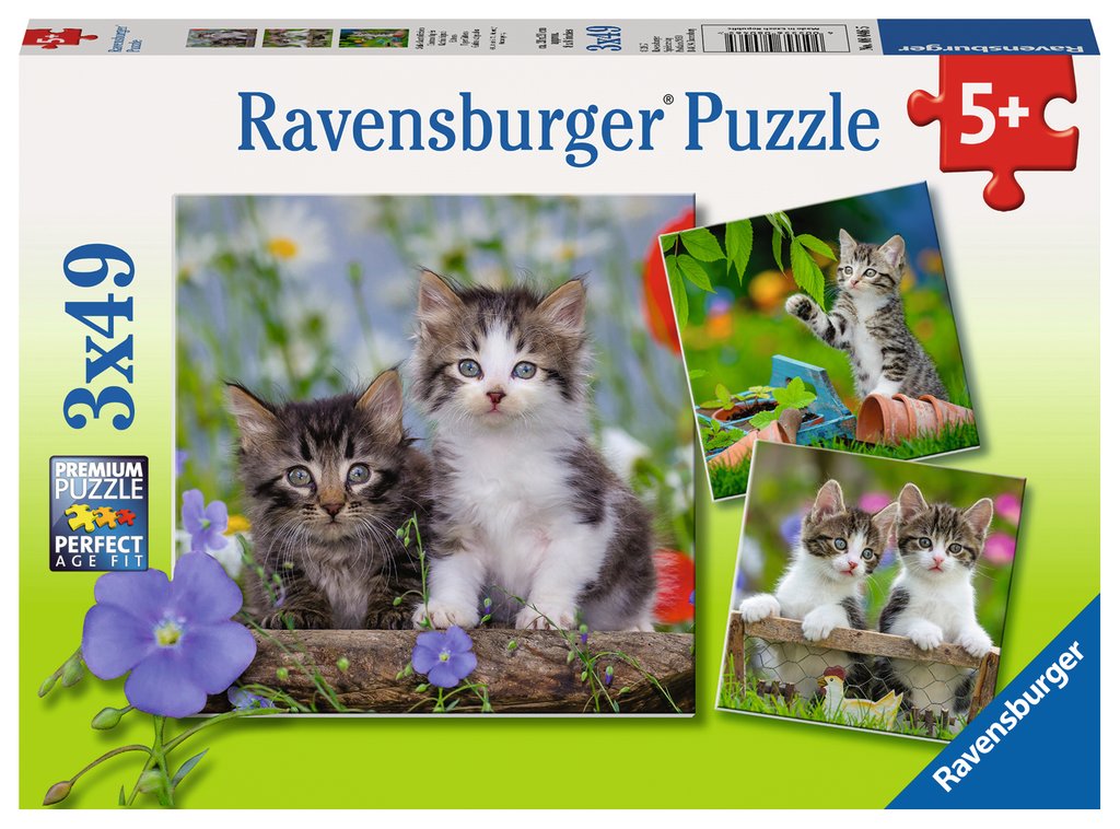 Ravensburger Puzzle 3x49 : Süsse Samtpfötchen 08.046 - Bild 1