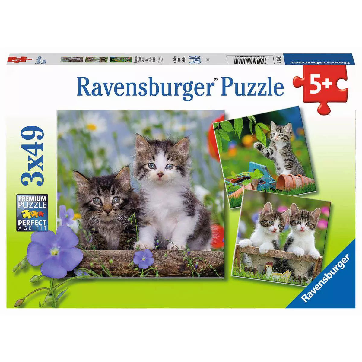Puzzle 3x49 Teile Süsse Samtpfötchen 08.046 - Bild 1