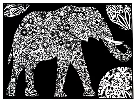 TataRuga Samtbild zum Ausmalen A3 Elefant - Bild 1