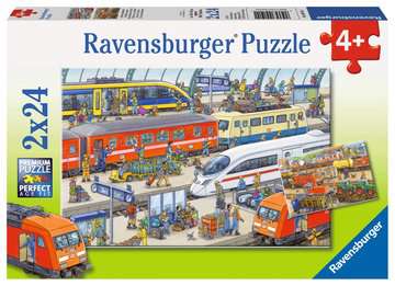 Puzzle Trubel am Bahnhof 09.191 Teile 2x24 - Bild 1