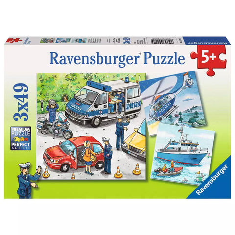 Verpackung Kinderpuzzle Polizeieinsatz 3x49 Teile 09221