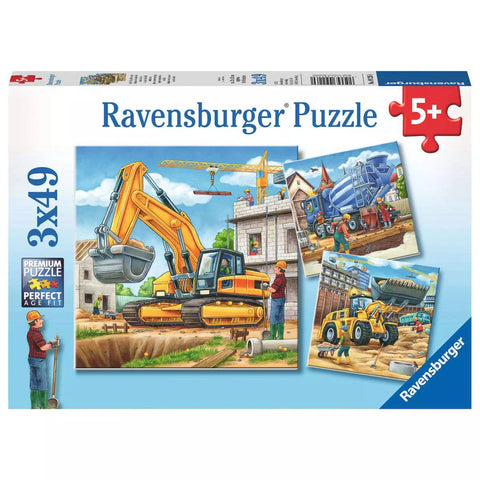 Verpackung Ravensburger Kinderpuzzle Grosse Baufahrzeuge 3x49 Teile