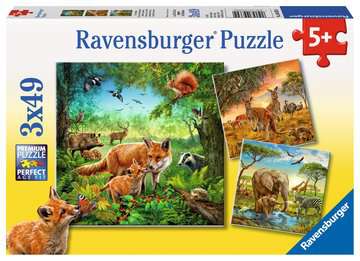 Puzzle Tiere der Erde 09.330 Teile 3x49 - Bild 1