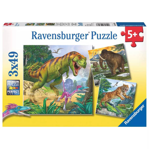 Verpackung Kinderpuzzle Herrscher der Urzeit 3x49 Teile von Ravensburger