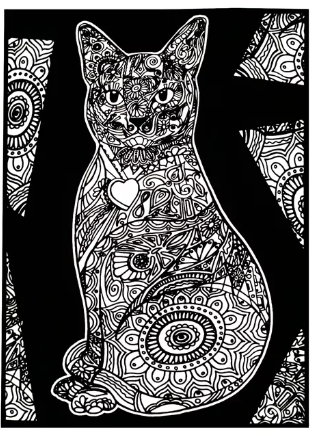 TataRuga Samtbild zum Ausmalen A3 Katze - Bild 1