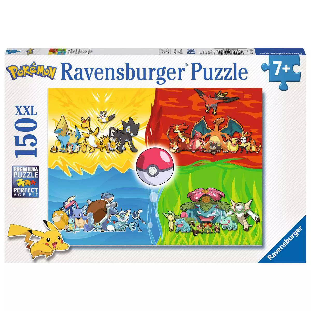 Verpackung Kinderpuzzle Pokémon Typen 150 XXL, Ravensburger 10035