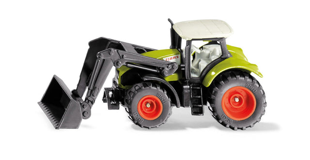Siku Claas Axion mit Frontlader 1392 in Hellgrün, Seitenansicht