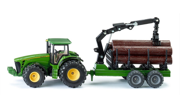 Siku Farmer John Deere 1954 mit Forstanhänger, Seitenansicht