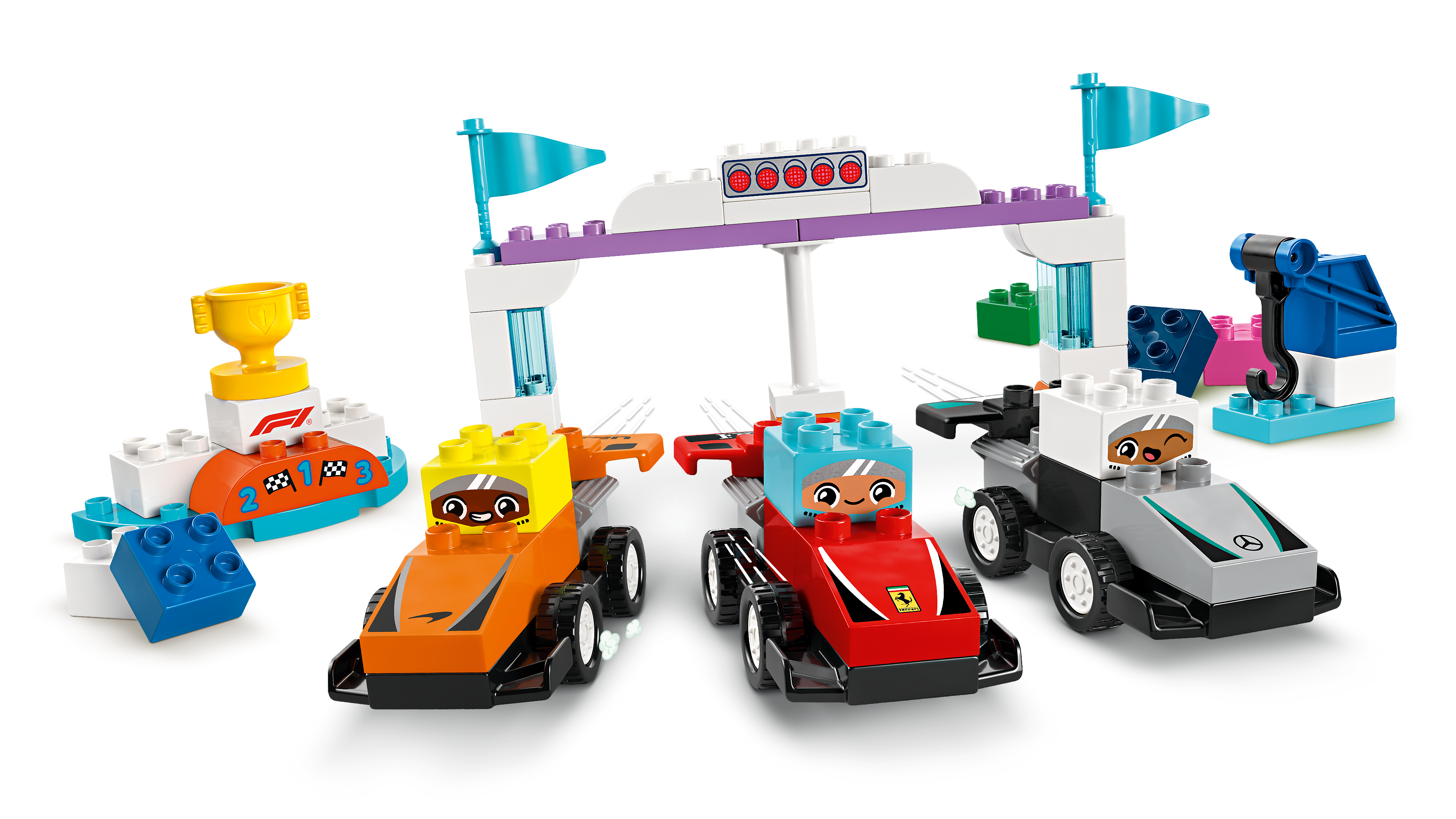 LEGO DUPLO F1® Team Rennautos mit Rennfahrern 10445 - Bild 2