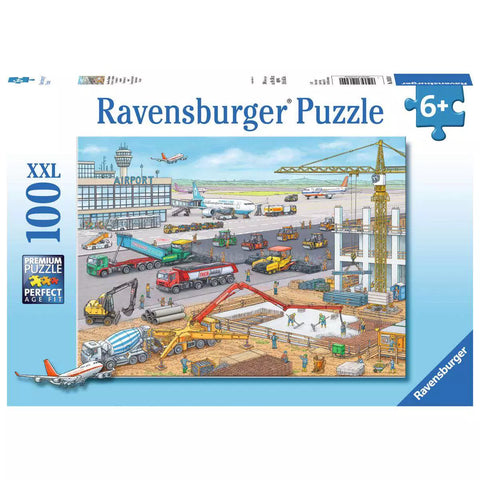 Verpackung Ravensburger Kinderpuzzle Baustelle am Flughafen 100 XXL-Teile 10624