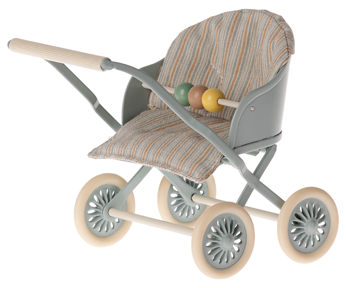 Maileg Kinderwagen für Baby-Mäuse – Blau - Bild 1