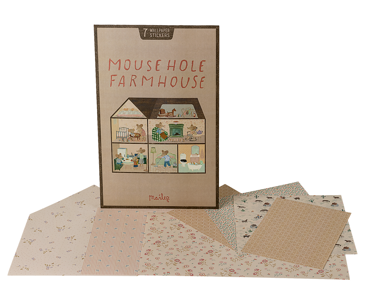 Maileg Tapeten-Set für das Mouse Hole Farmhouse – 7 Sticker - Bild 1