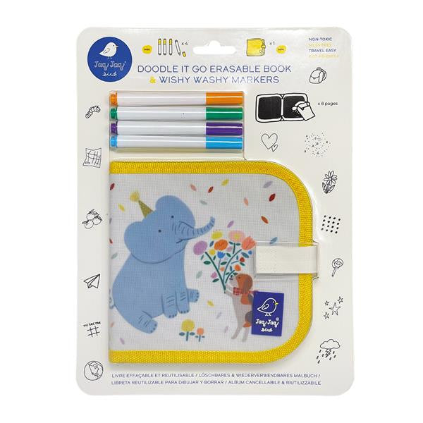 Mini-Malbuch Elefant mit 4 Wishy Washy Stiften - Bild 1