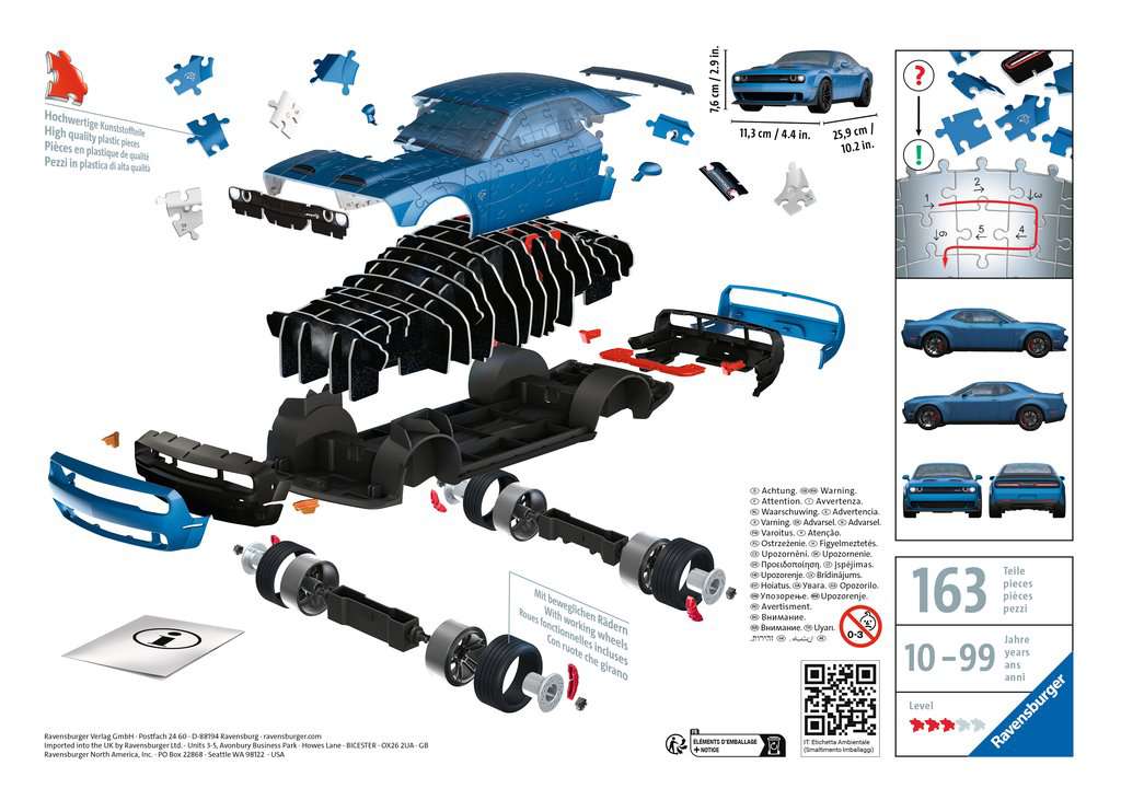 3D Puzzle 108 Teile Dodge Challenger SRT 011.283 - Bild 2