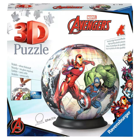 Verpackung 3D Puzzle-Ball Marvel Avengers, Ravensburger 11496