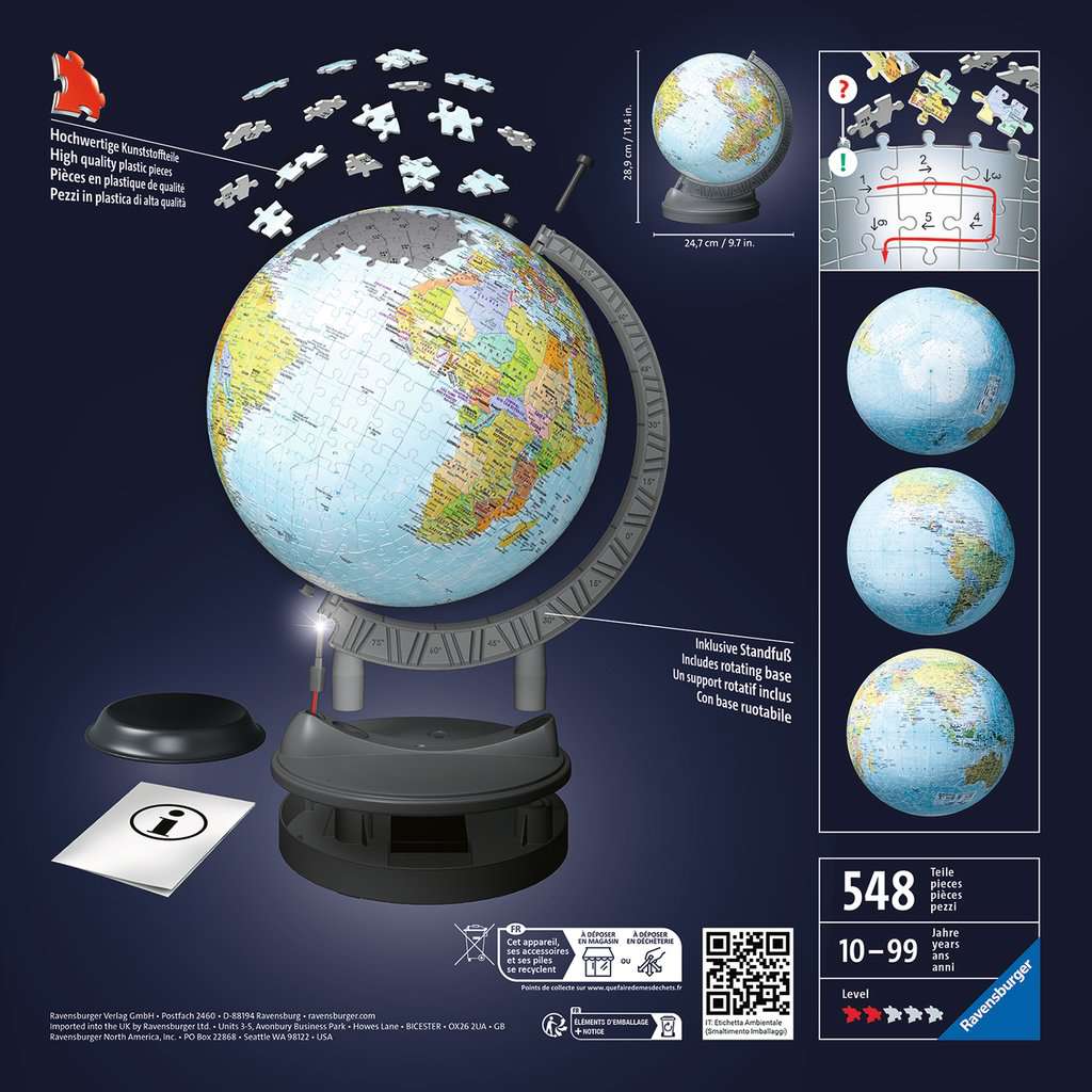 Puzzle 3D Globus mit Licht 11.549 - Bild 3