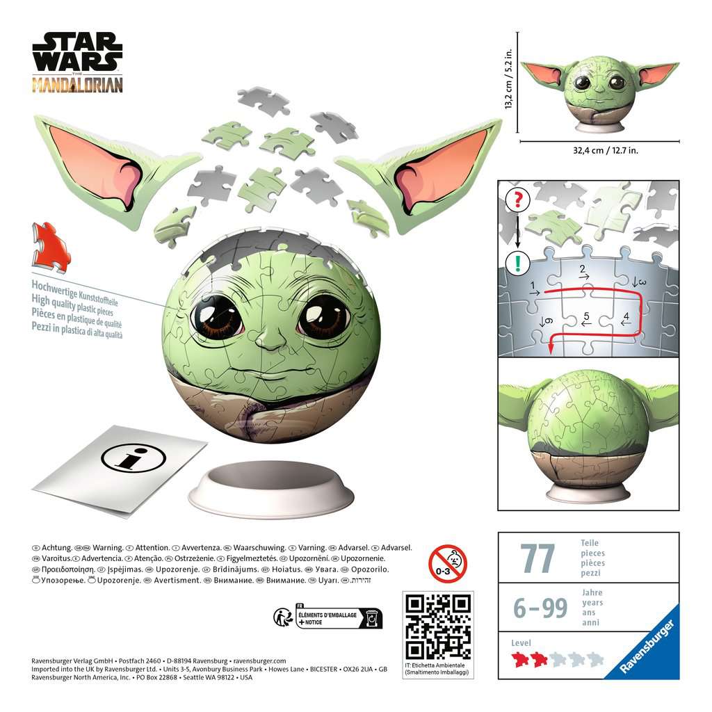 Puzzle 3D Ball Mandalorian Grogu mit Ohren 11.556 - Bild 2
