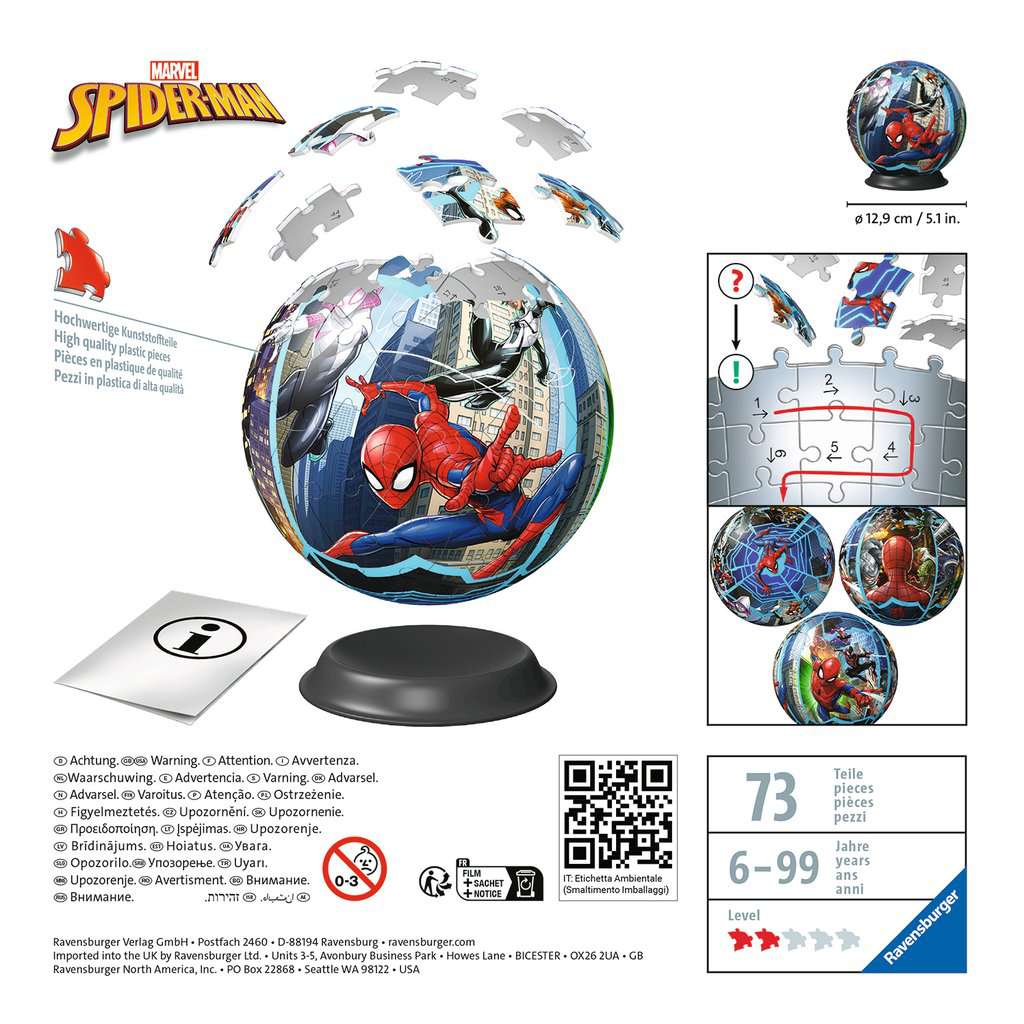Puzzle 3D Ball 72 Teile:  Spiderman 11.563 - Bild 3